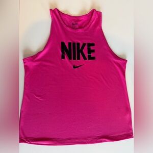 Nike Women's Vibrant Pink Dri-FIT Tank Top Sleeveless Shirt